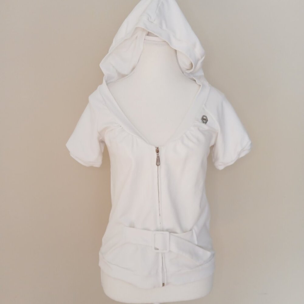 Vintage Y2K Killah Miss Sixty Zip Up Short Sleeve Hoodie Size Small